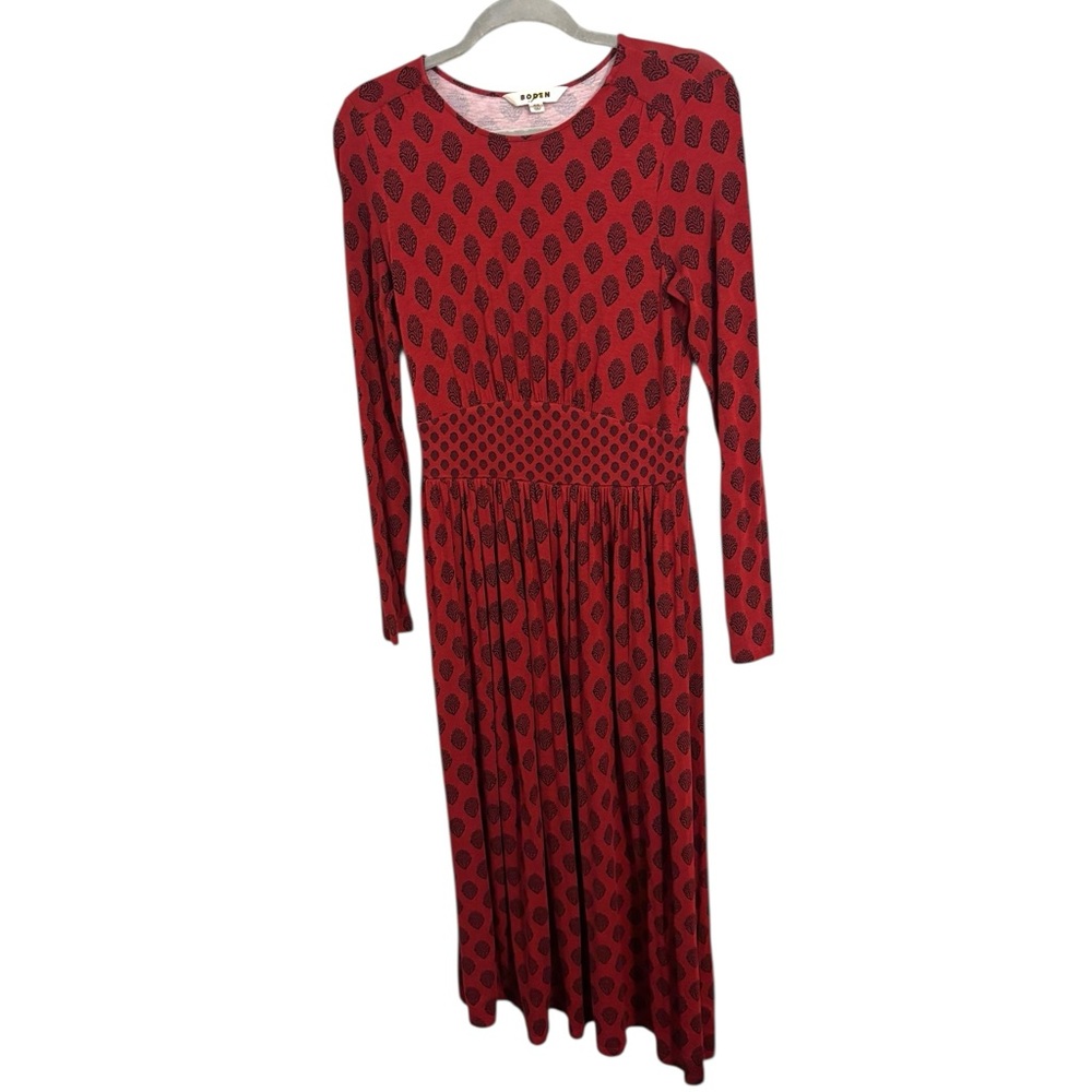 Boden Thea Long Sleeve Red Jersey Dress Size 4